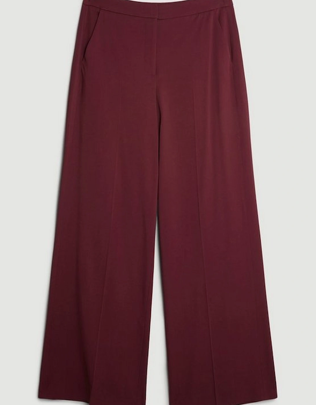Polished Viscose Wide Leg Tailored Trouser