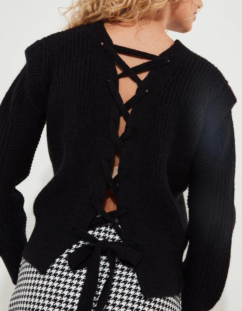 Lace Up Cardigan