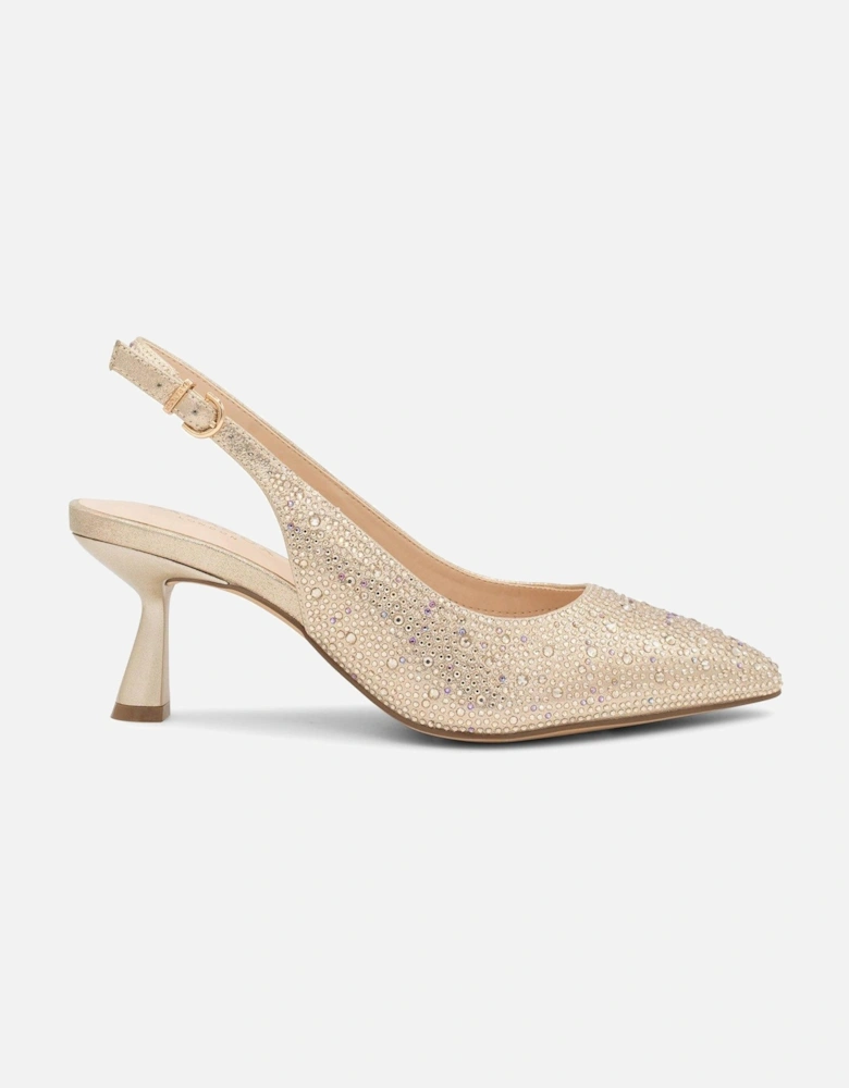 Fiora Wide Fit Heeled Shoe - Gold