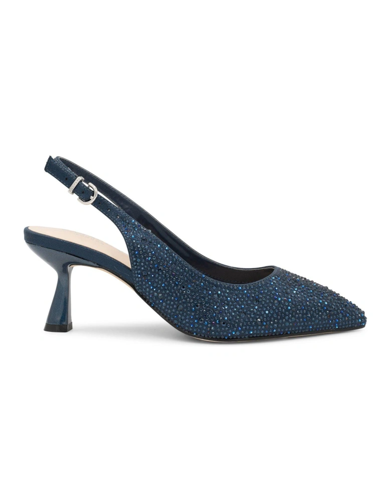 Fiora Wide Fit Heeled Shoe - Navy