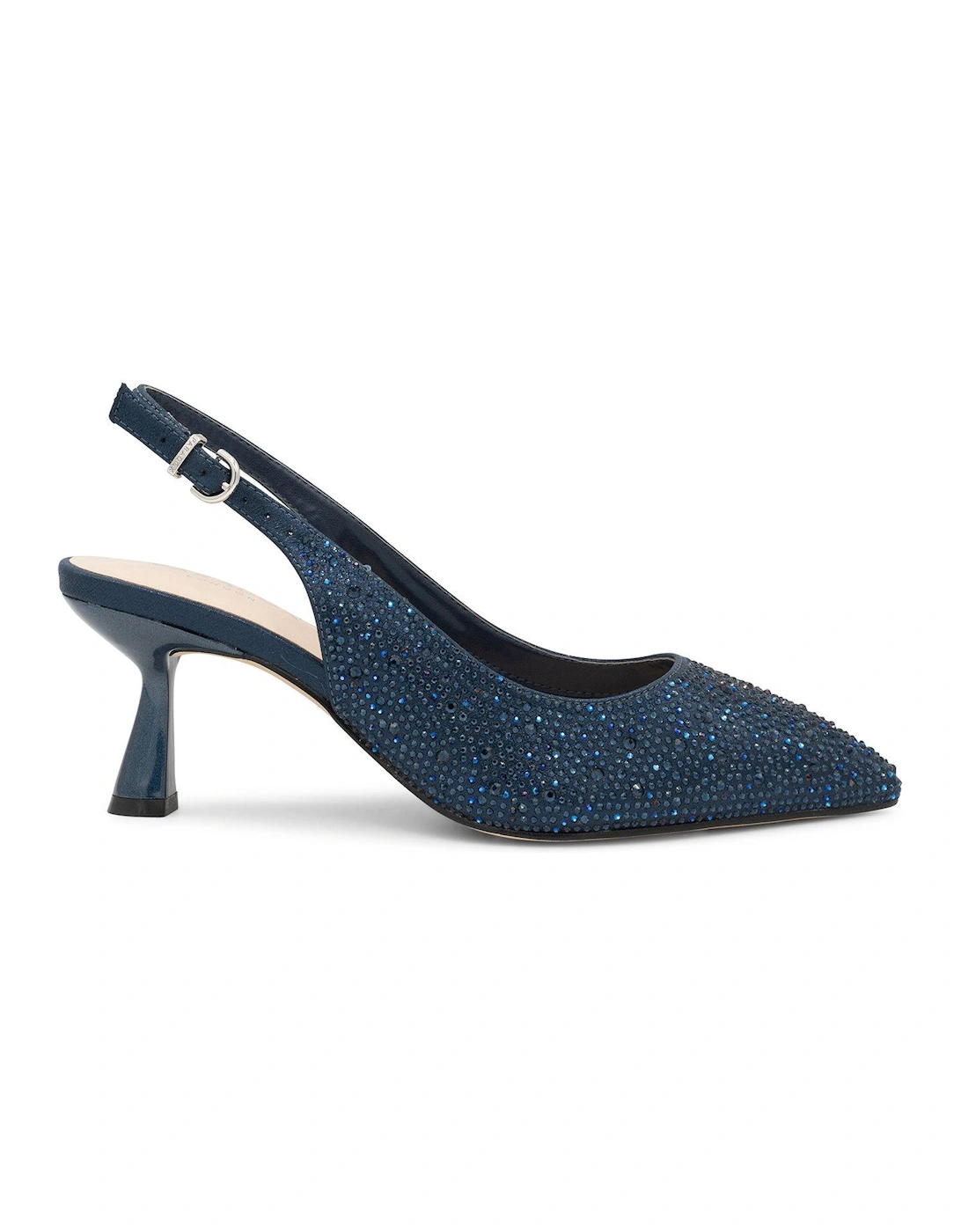 Fiora Wide Fit Heeled Shoe - Navy, 2 of 1