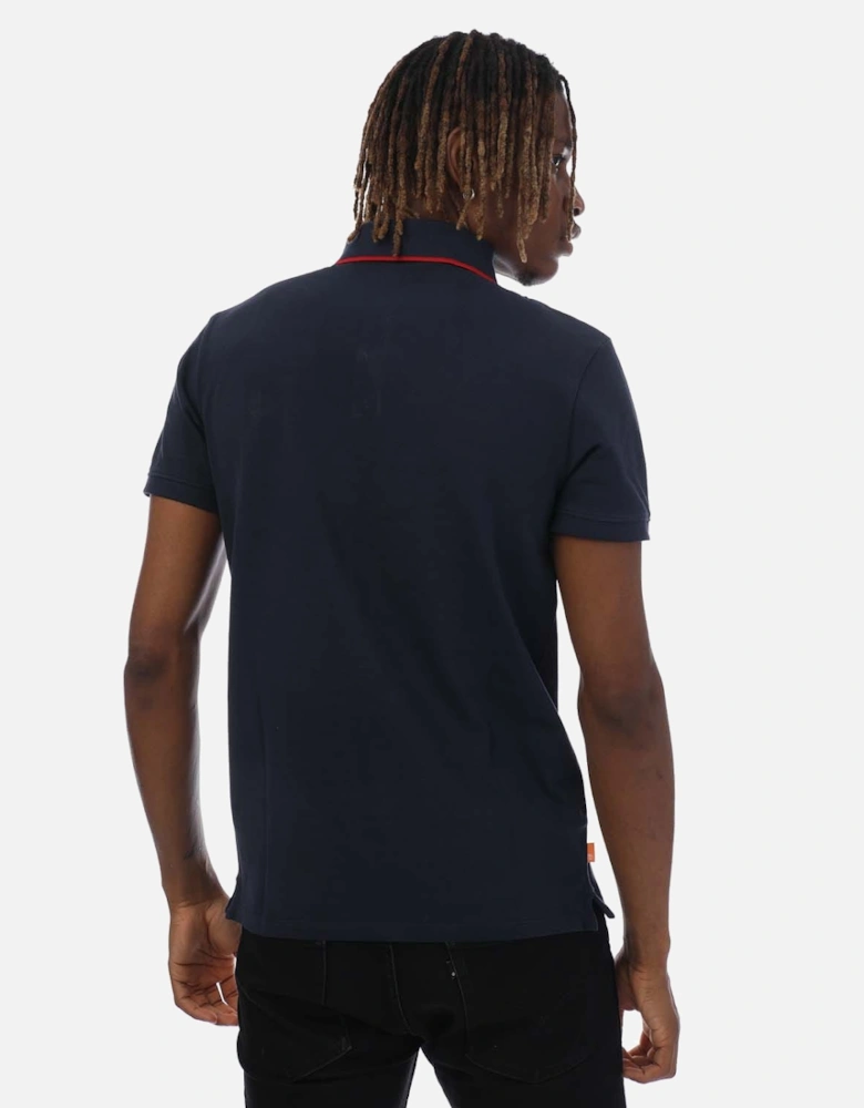 Millers River Printed Neck Polo Shirt