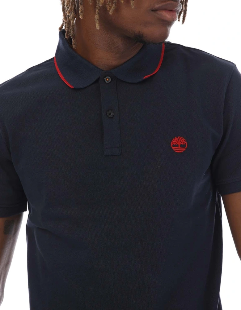 Millers River Printed Neck Polo Shirt