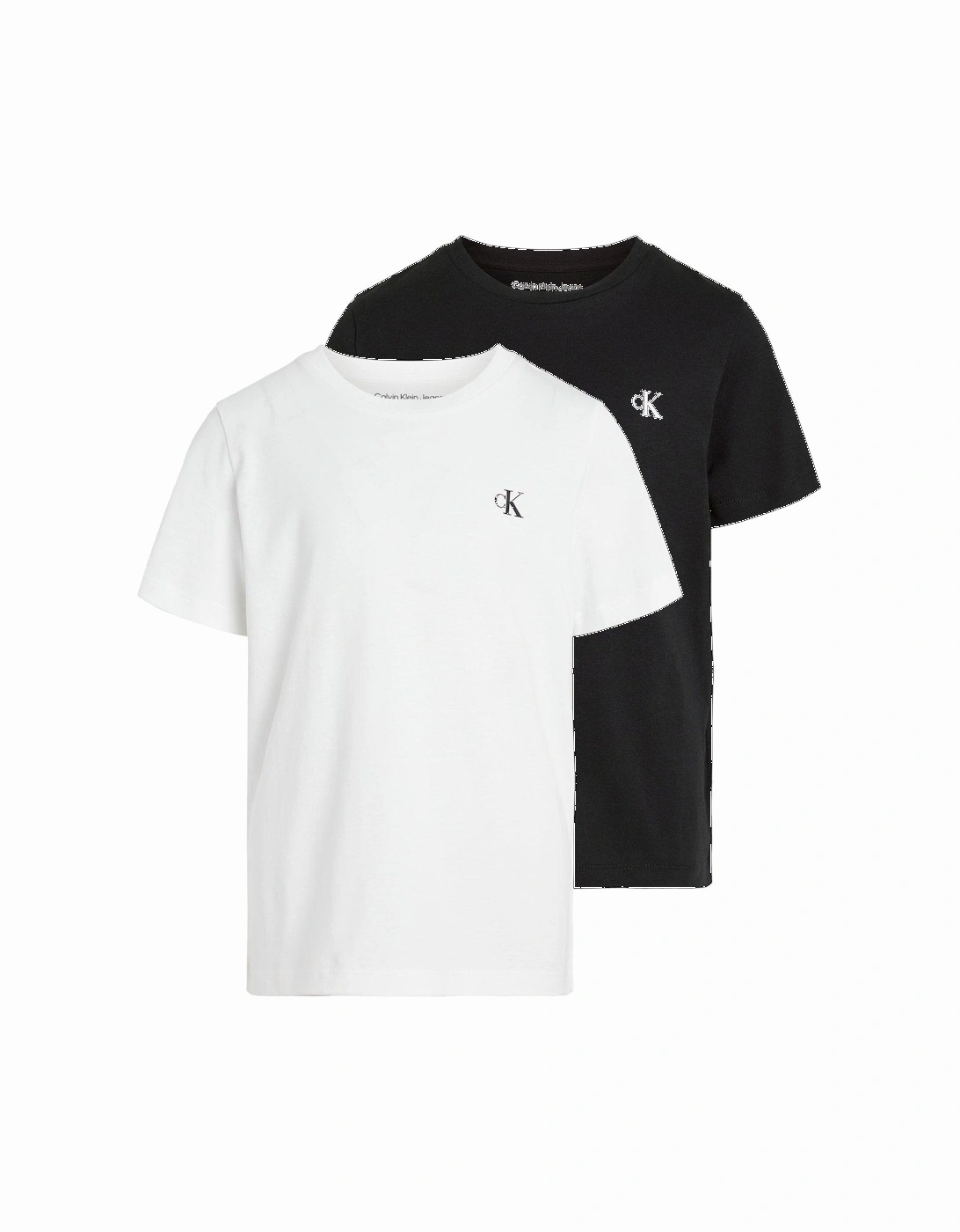 Boys 2 Pack CK Monogram Short Sleeve T-Shirts - White/Black, 2 of 1