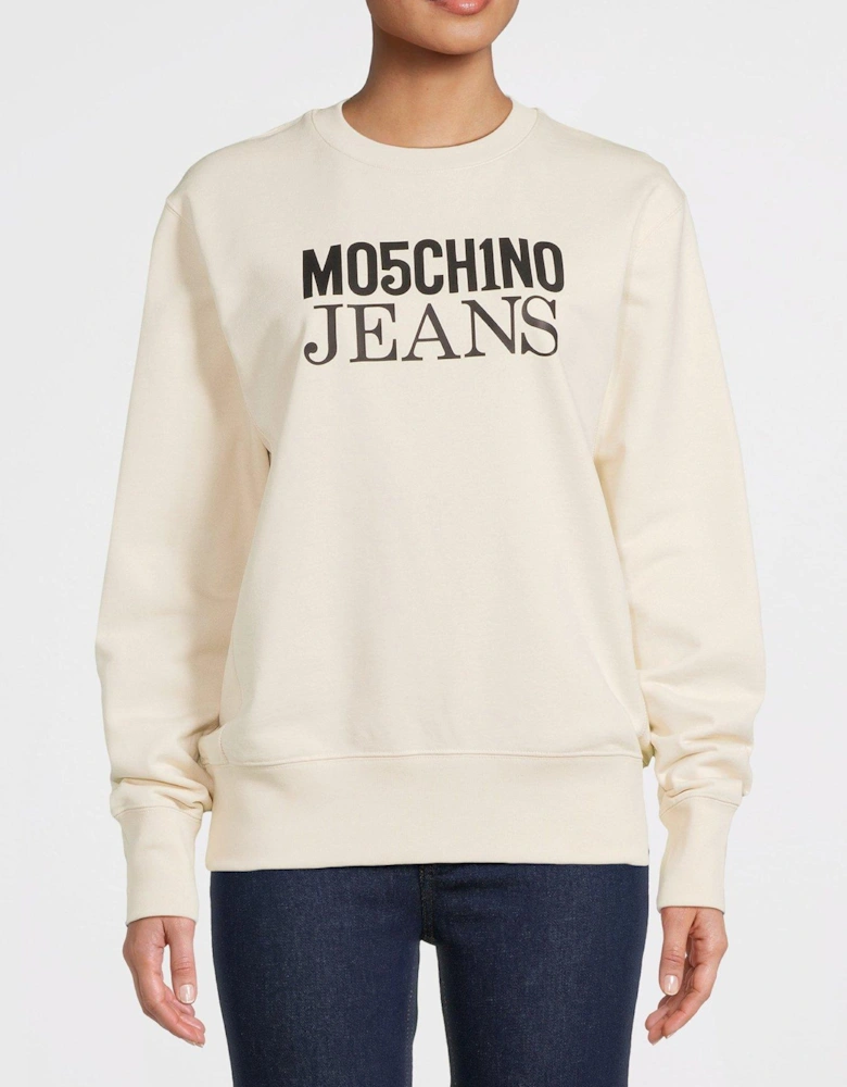 Large Logo Crew Neck Sweatshirt - Ivory