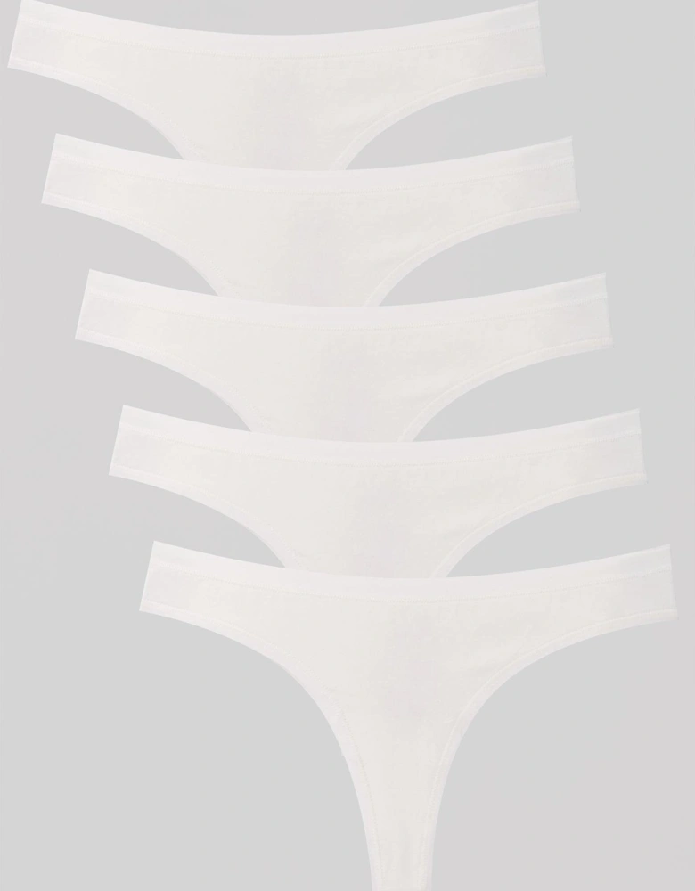 5pk Plain Cotton Thongs