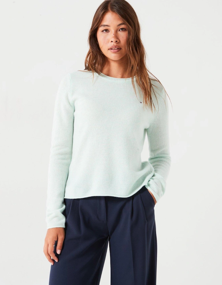 Soft Wool Crew Neck Jumper - Green