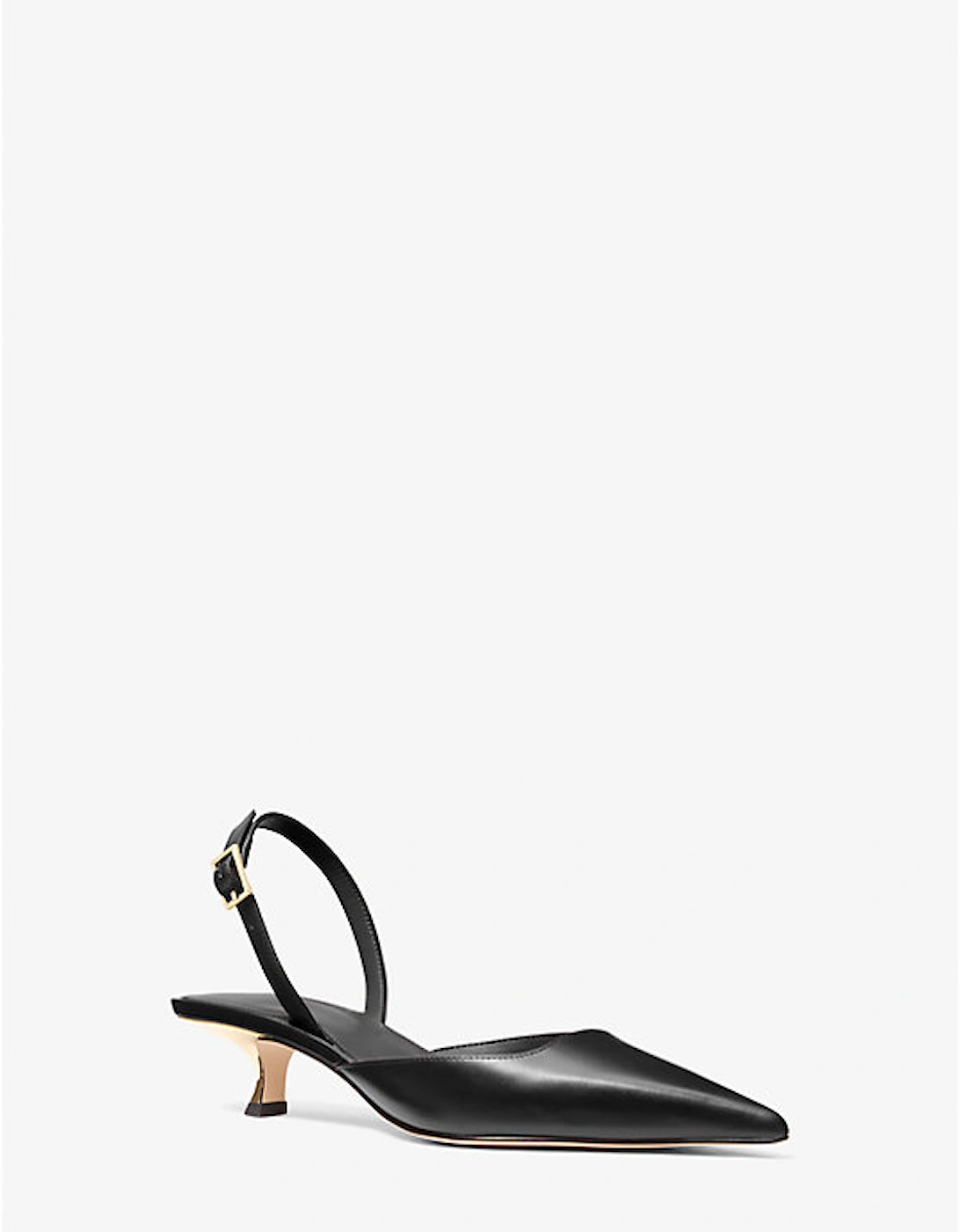 Luna Leather Slingback Kitten Pump, 5 of 4