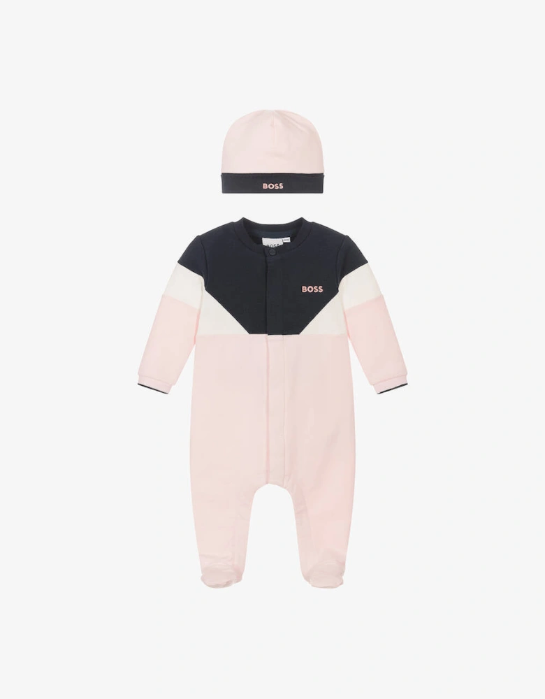 BOSS BABY PALE PINK ALL IN ONE + HAT J51612