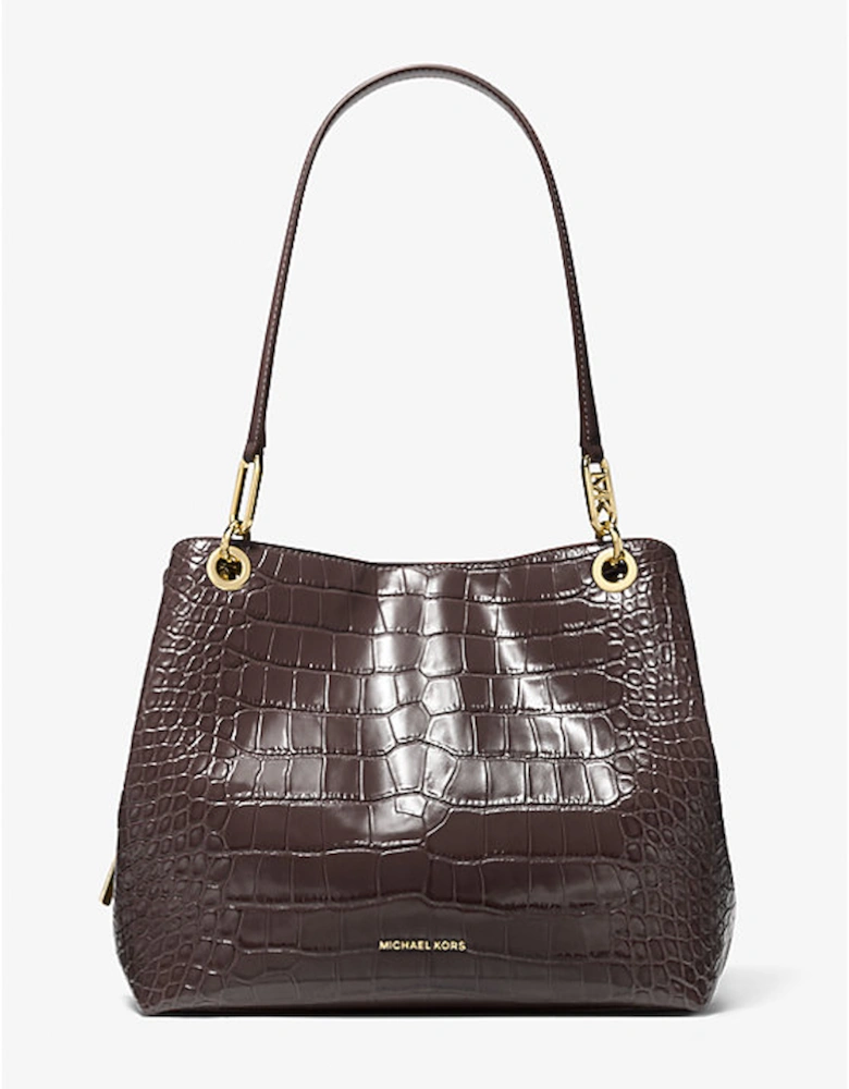 Kensington Large Crocodile Embossed Leather Tote Bag