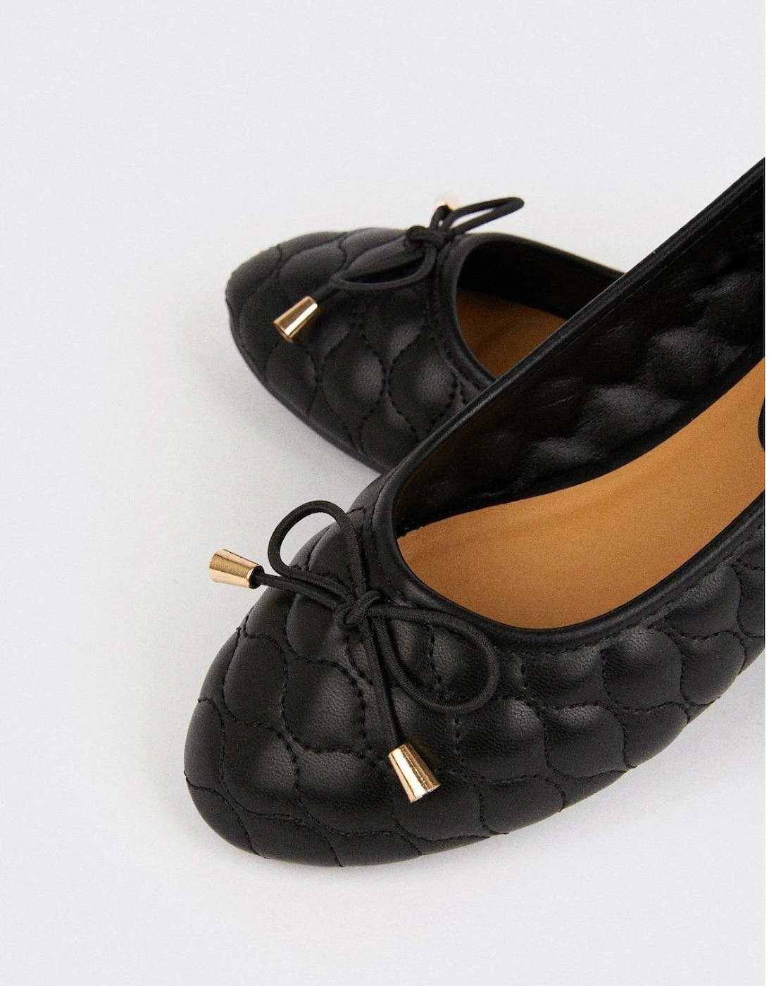 Womens/Ladies Priya Quilted Wide Ballerina Flats