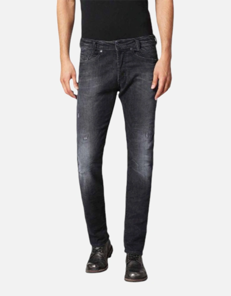 AKEE 0683Q Mens Denim Jeans Stretch Regular Slim Tapered Casual Pants