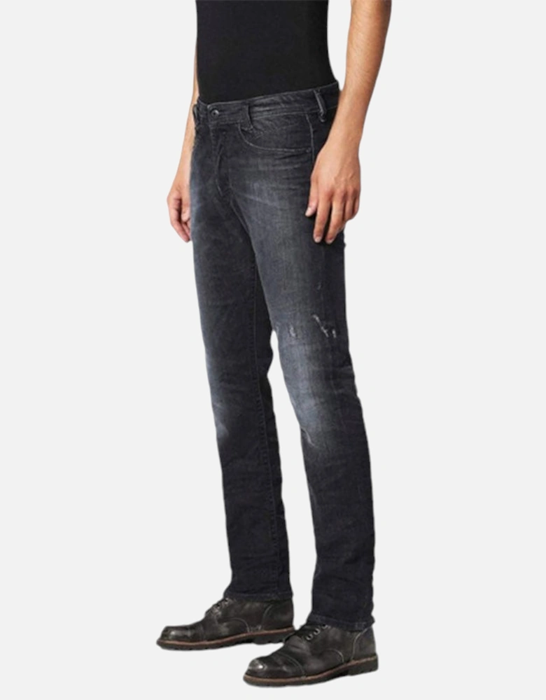 AKEE 0683Q Mens Denim Jeans Stretch Regular Slim Tapered Casual Pants