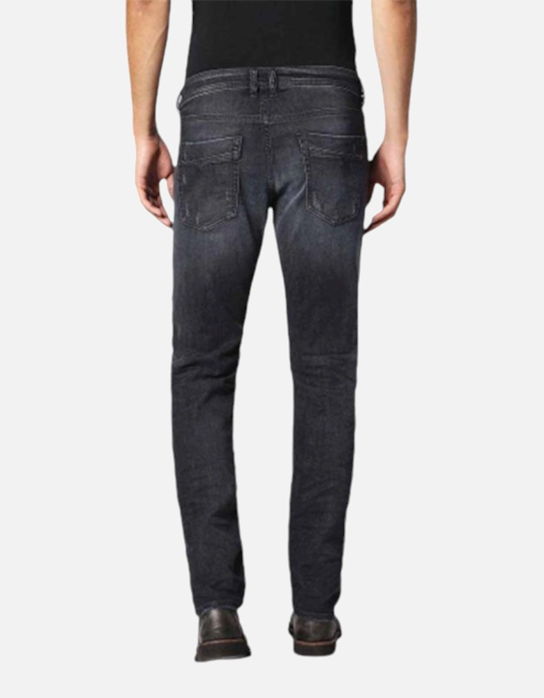 AKEE 0683Q Mens Denim Jeans Stretch Regular Slim Tapered Casual Pants