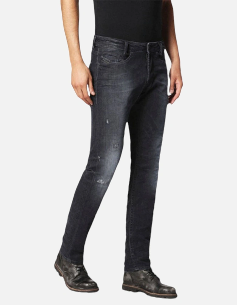 AKEE 0683Q Mens Denim Jeans Stretch Regular Slim Tapered Casual Pants