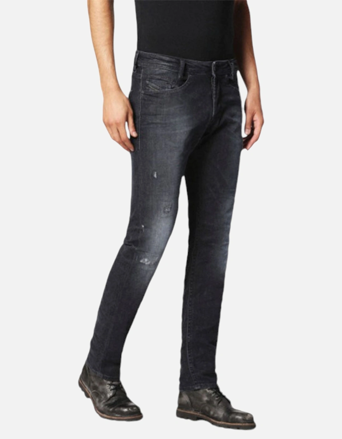AKEE 0683Q Mens Denim Jeans Stretch Regular Slim Tapered Casual Pants