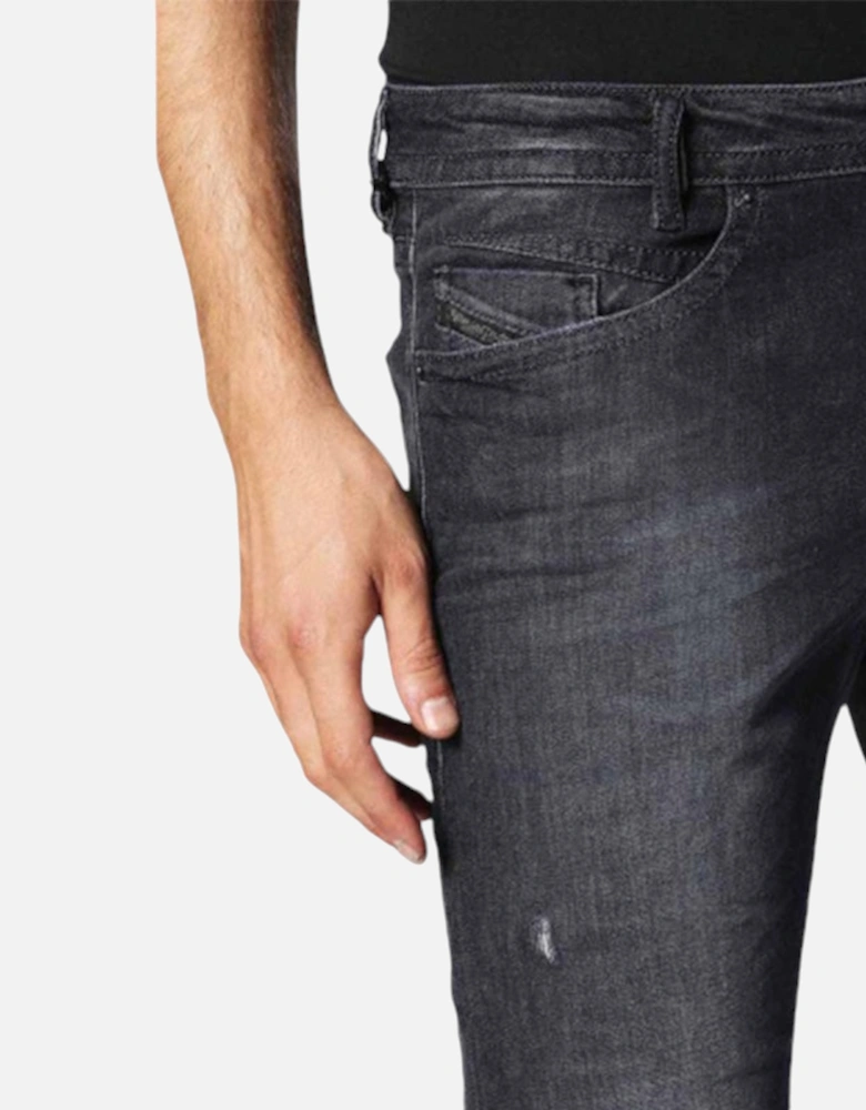AKEE 0683Q Mens Denim Jeans Stretch Regular Slim Tapered Casual Pants