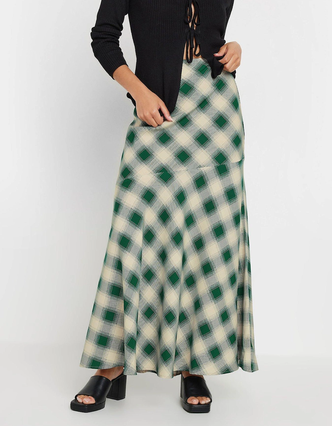 Petite Blurred Check Maxi Skirt, 2 of 1