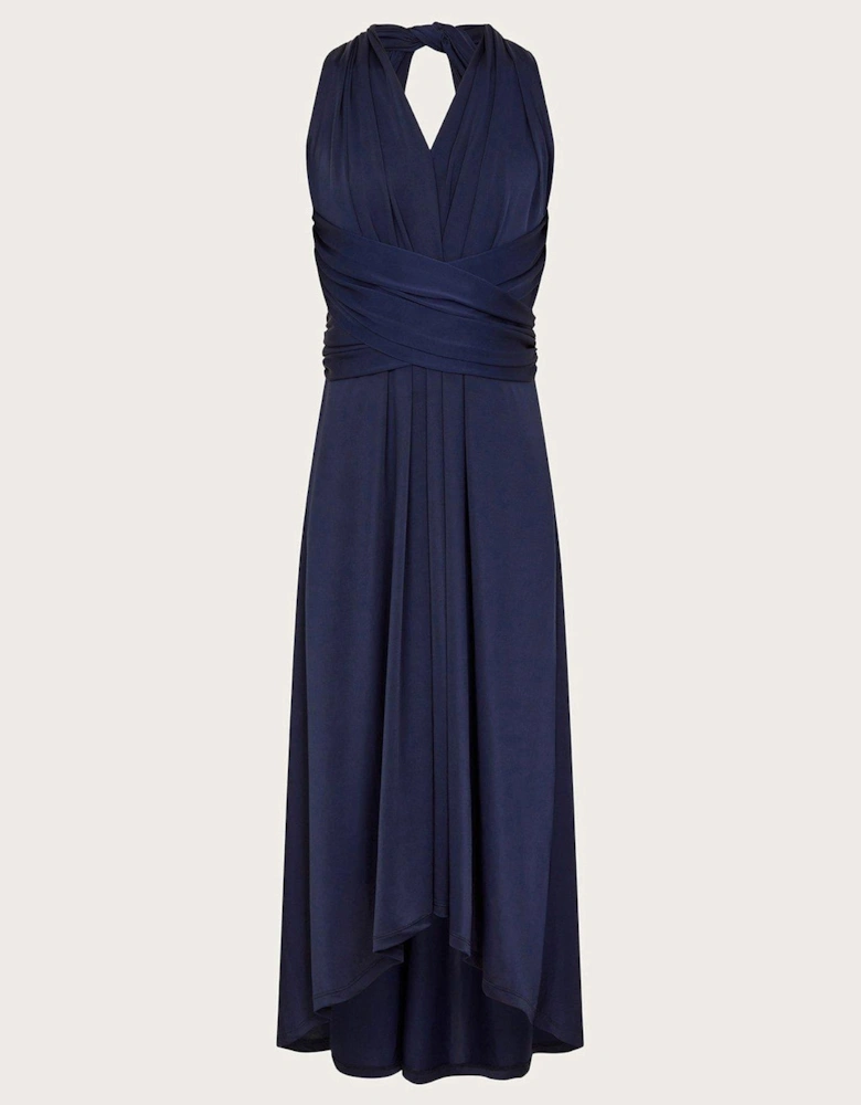 Girls Tia Twist Prom Dress - Navy