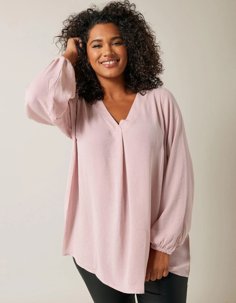 Pleat Front Top - Pink