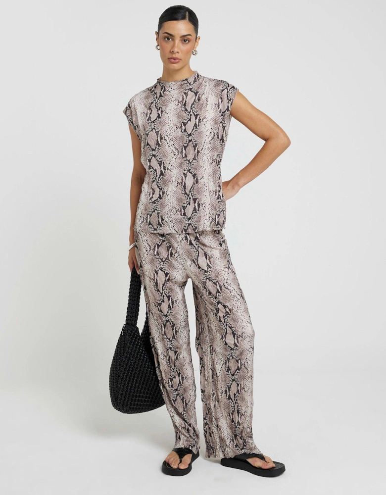 Crinkle Snake Trouser - White