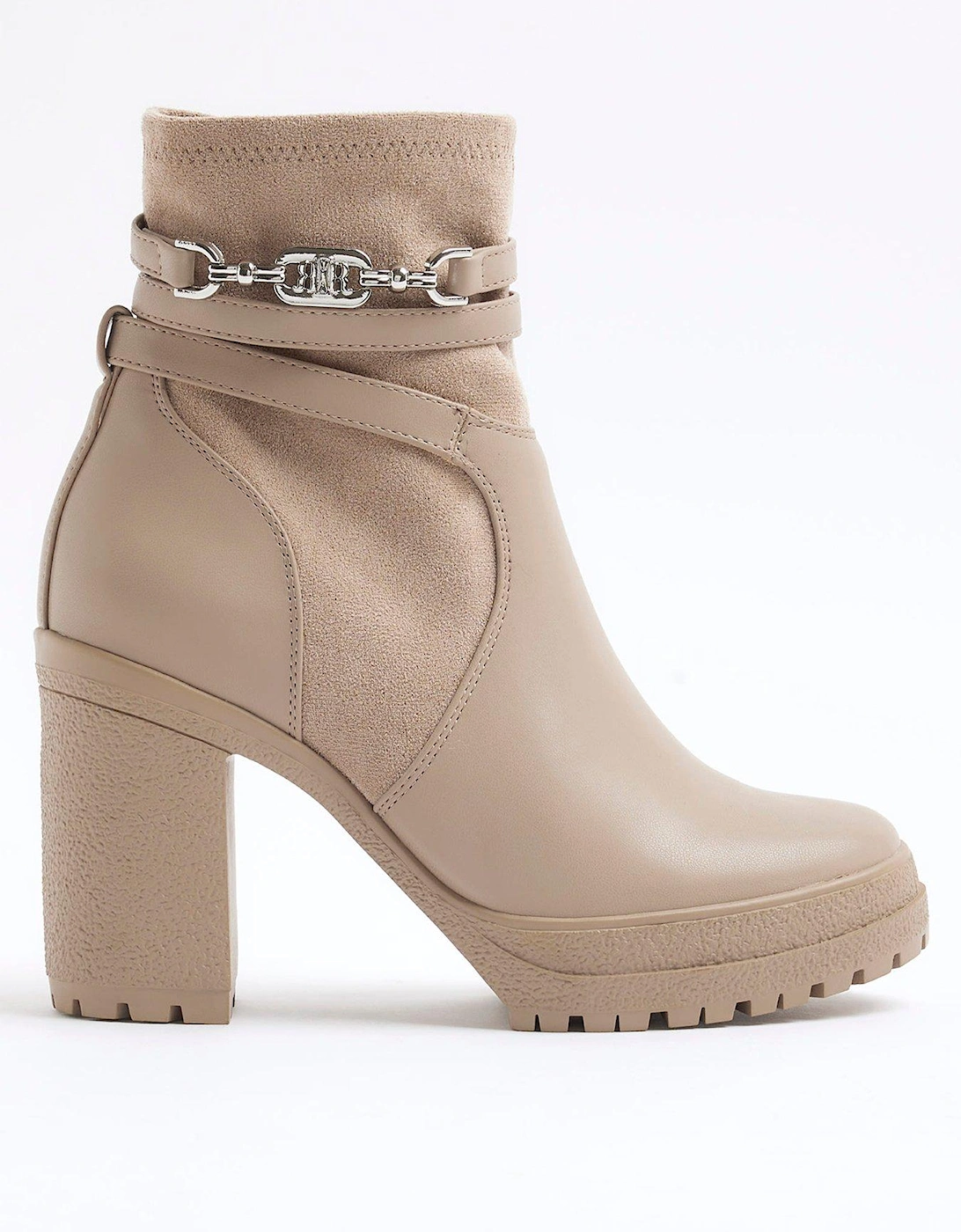 Strap Heeled Boot - Beige, 5 of 4