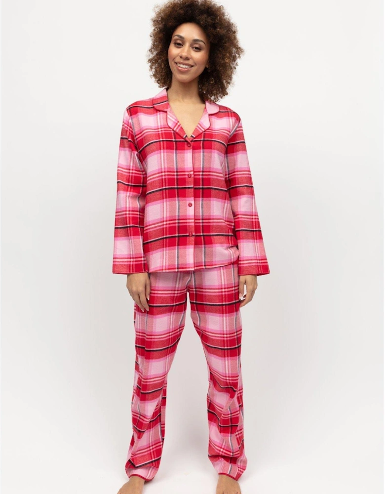 Noelle Red Check Long Sleeve Pyjama set - Red