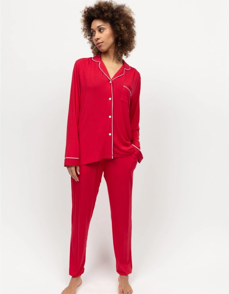 Montana Red Revere Jersey Long Sleeve Pyjama Set - Red