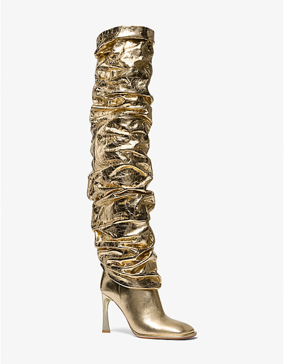 Kelsea Crackled Metallic Leather Slouchy Boot, 4 of 3