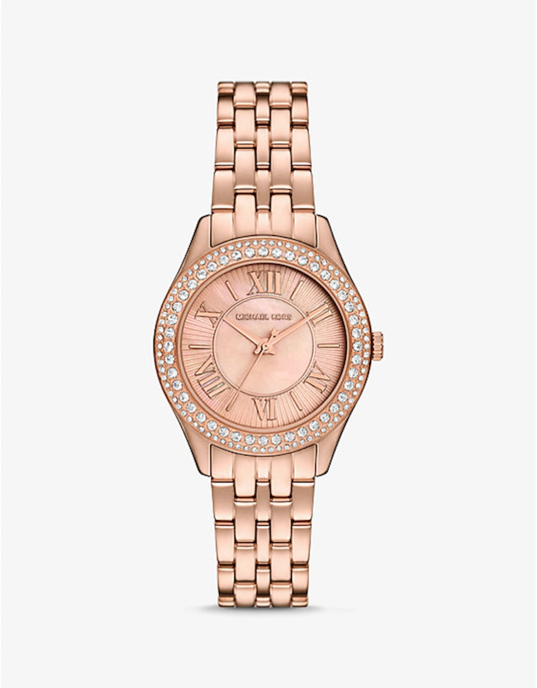 Mini Harlowe Pavé Rose Gold-Tone Watch