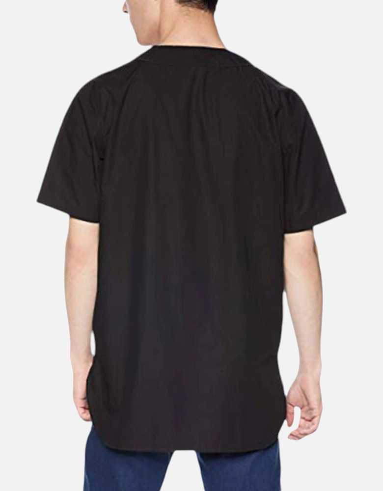S-BOW 0KANQ 900 Mens Bomber Neck Shirt Black Slim fit
