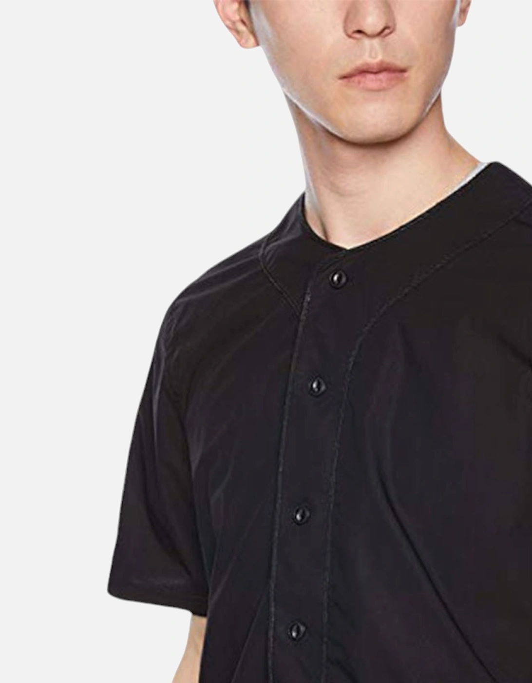 S-BOW 0KANQ 900 Mens Bomber Neck Shirt Black Slim fit