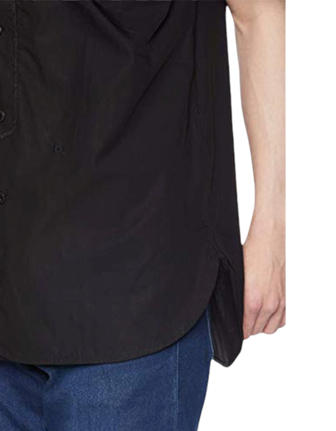 S-BOW 0KANQ 900 Mens Bomber Neck Shirt Black Slim fit