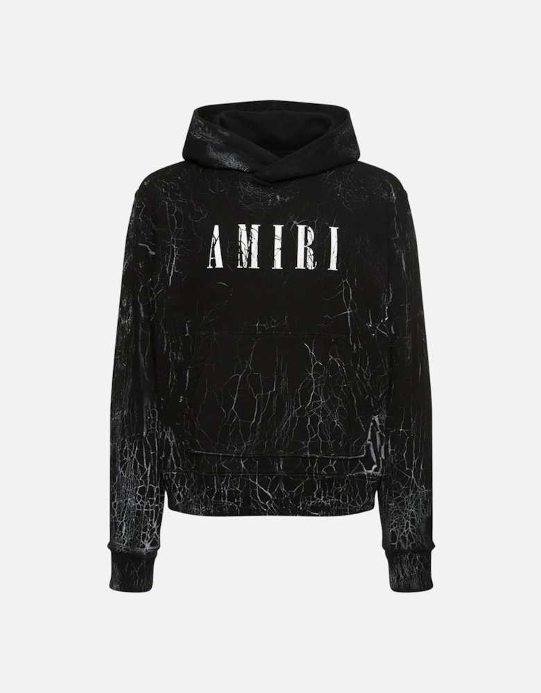 Cracked Dye Core Logo Hoodie in Black