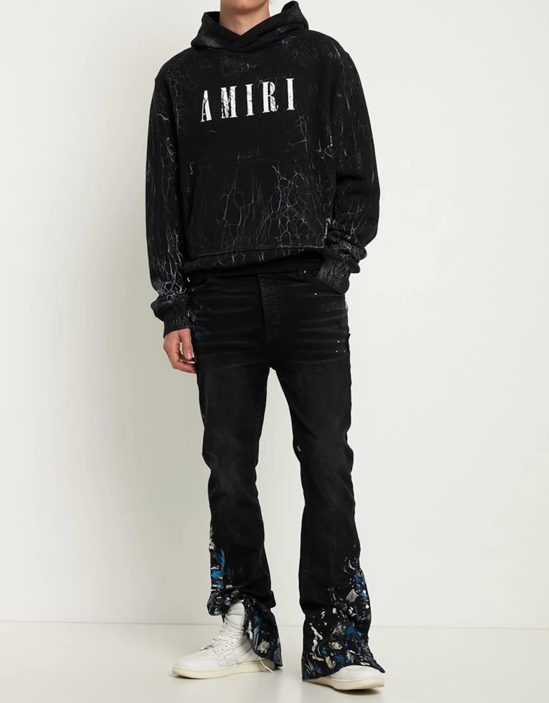 Cracked Dye Core Logo Hoodie in Black