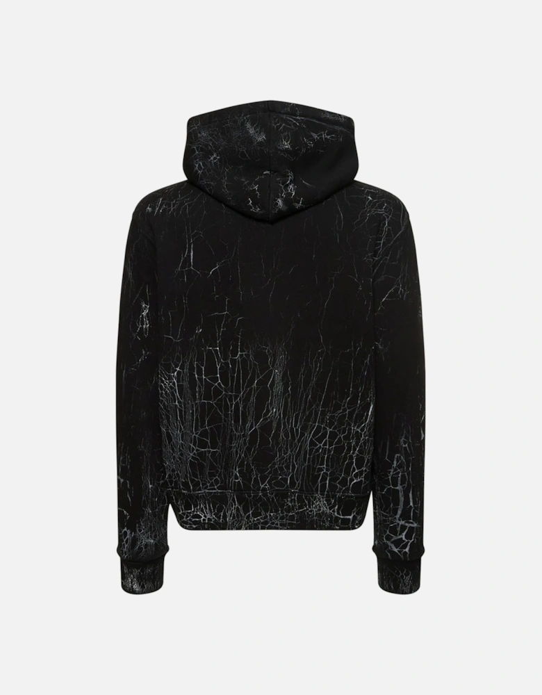 Cracked Dye Core Logo Hoodie in Black