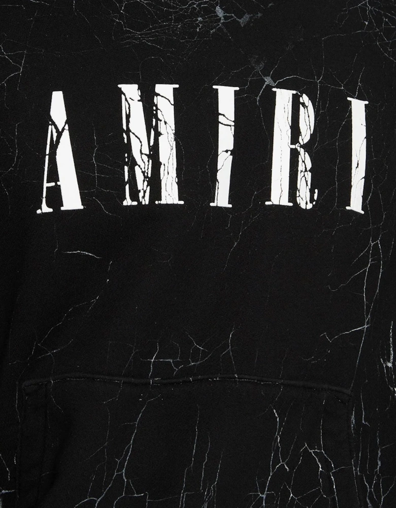 Cracked Dye Core Logo Hoodie in Black