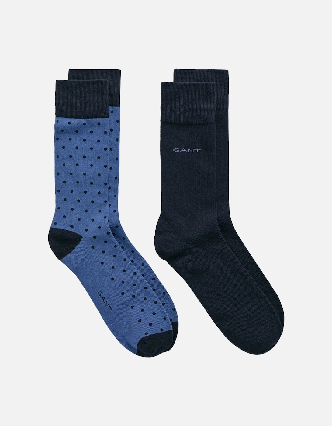 2-Pack Dot & Solid Socks, Vintage Blue, 2 of 1