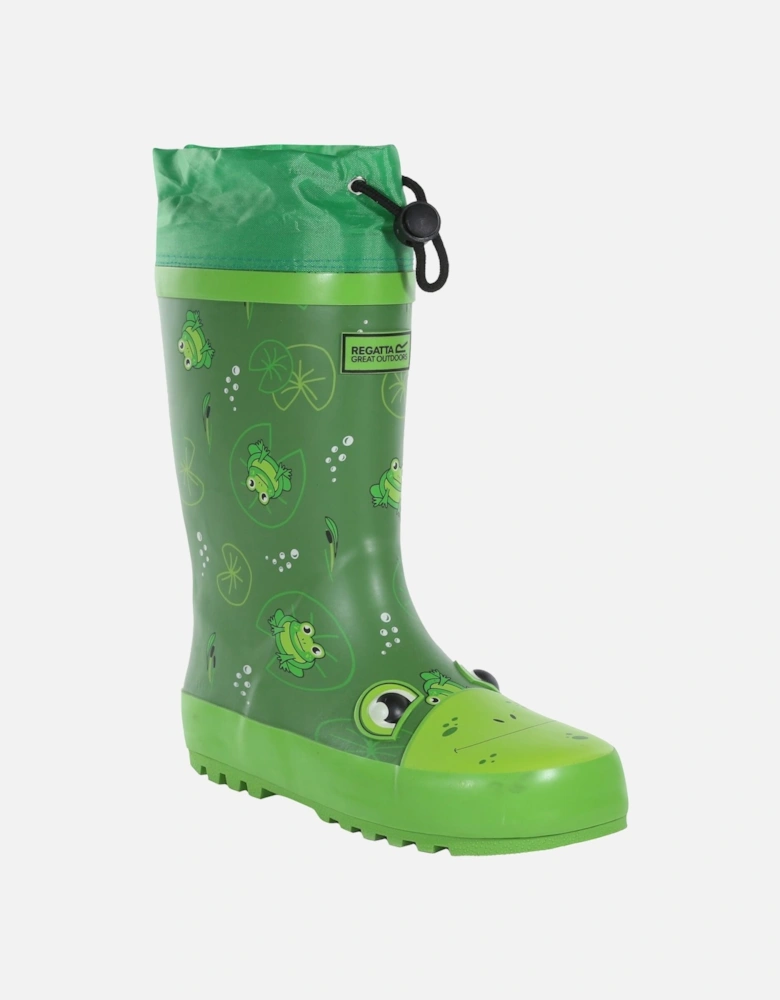 Childrens/Kids Mudplay Jnr Frog Square Wellington Boots