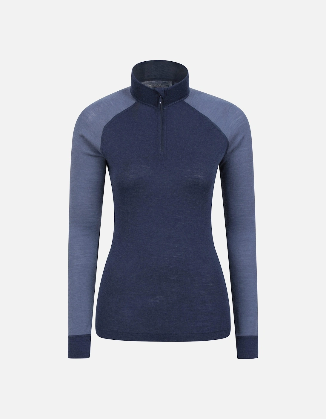 Womens/Ladies Merino Wool Zip Neck Thermal Top, 4 of 3