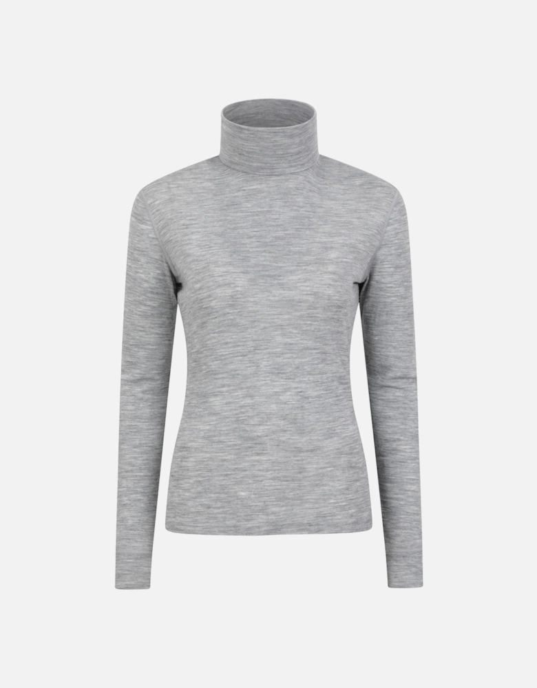 Womens/Ladies Merino Wool Roll Neck Base Layer Top