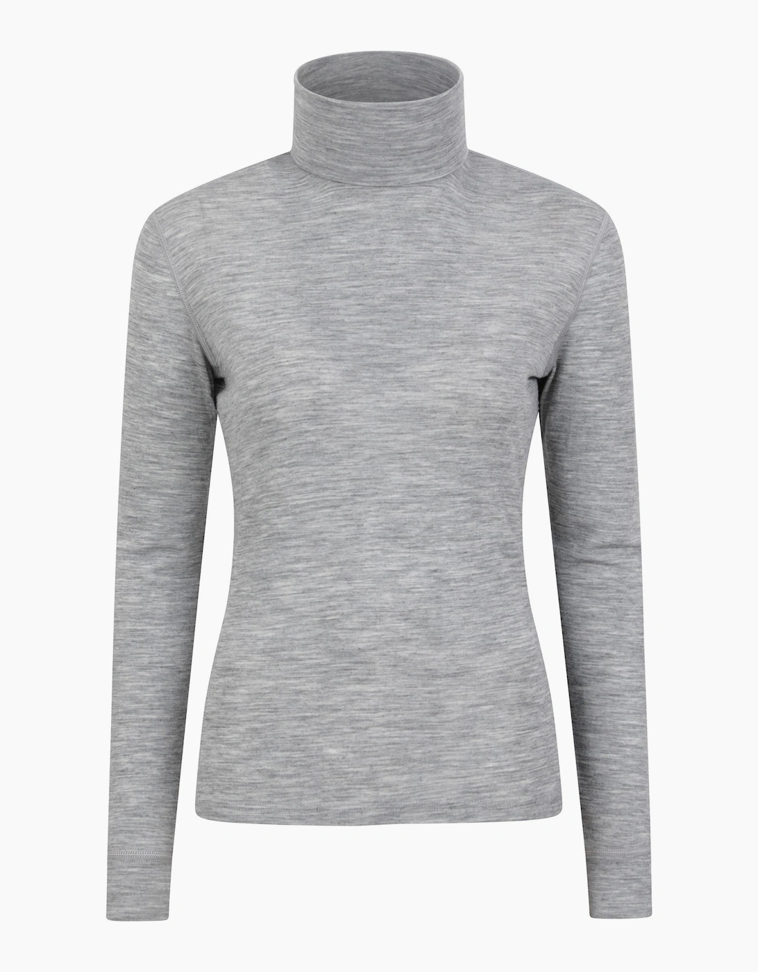 Women's Mountain Warehouse Womens/Ladies Merino Wool Roll Neck Base Layer Top - Grey - Size: 8