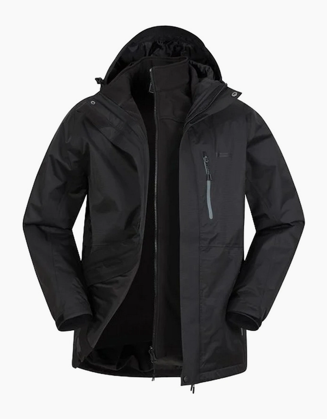 Mountain Warehouse Men's Black Bracken Extreme 3 In 1 Waterproof Jacket  38/Regular M