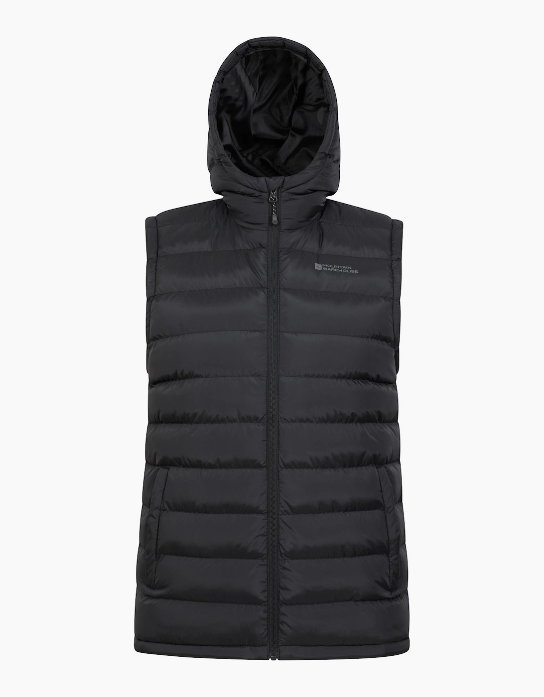 Mountain Warehouse Men's Black Seasons Hooded Padded Gilet - Size 46/Regular