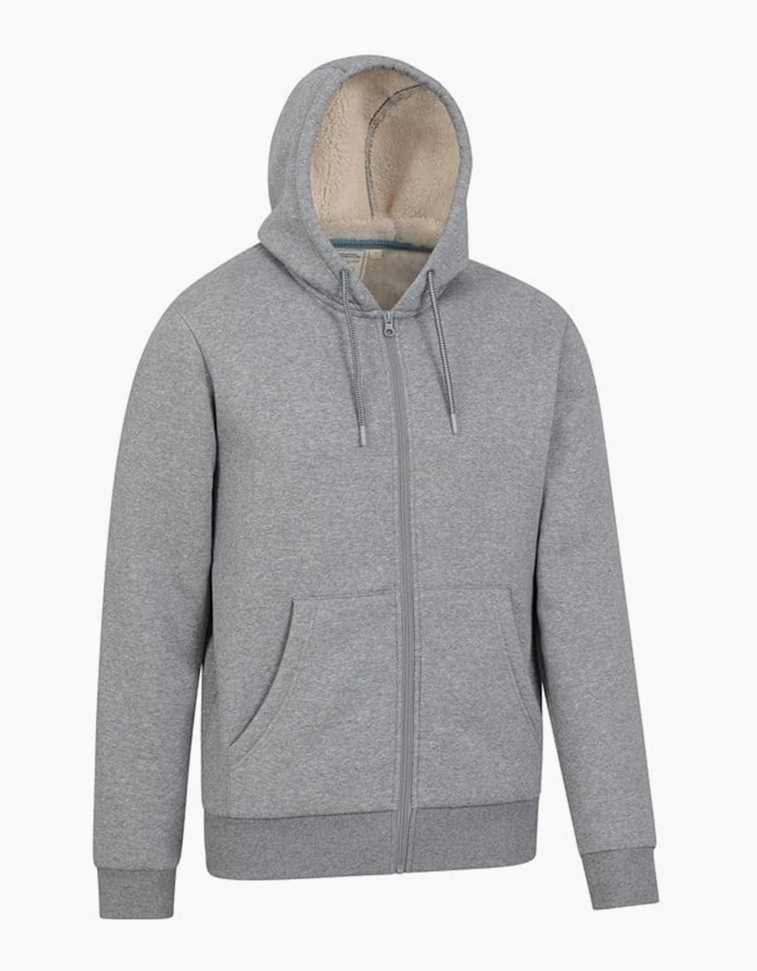 Mountain Warehouse Men's Grey Dalton Borg Lined Full Zip Hoodie - Size 42