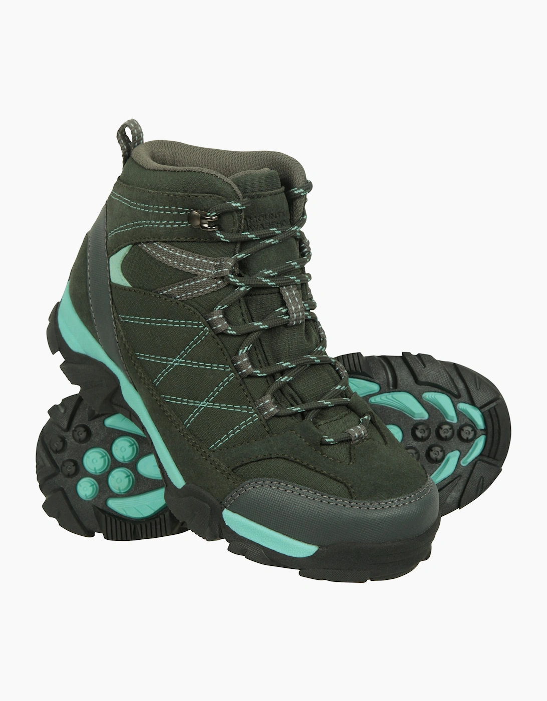 Mountain Warehouse Girls Blue/Green  Childrens/ Trail Suede Walking Boots - Size 4 UK Kids
