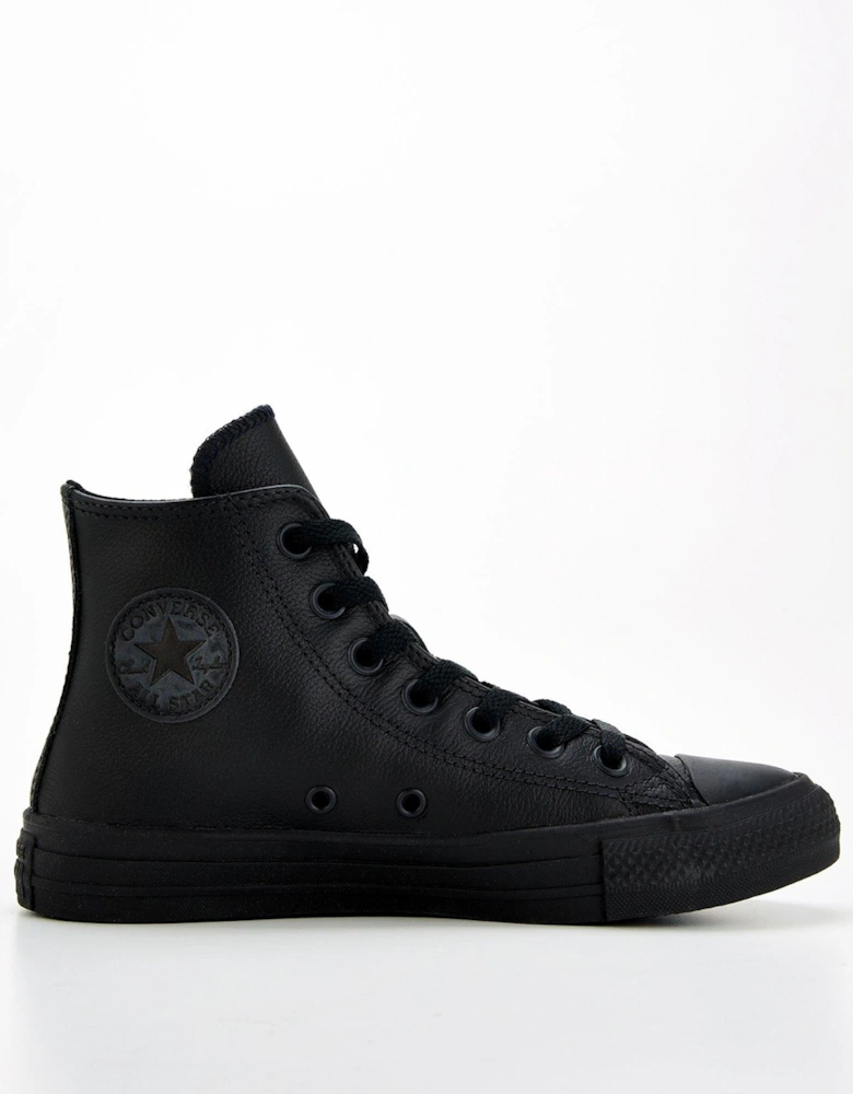 Leather Hi Top Trainers - Black