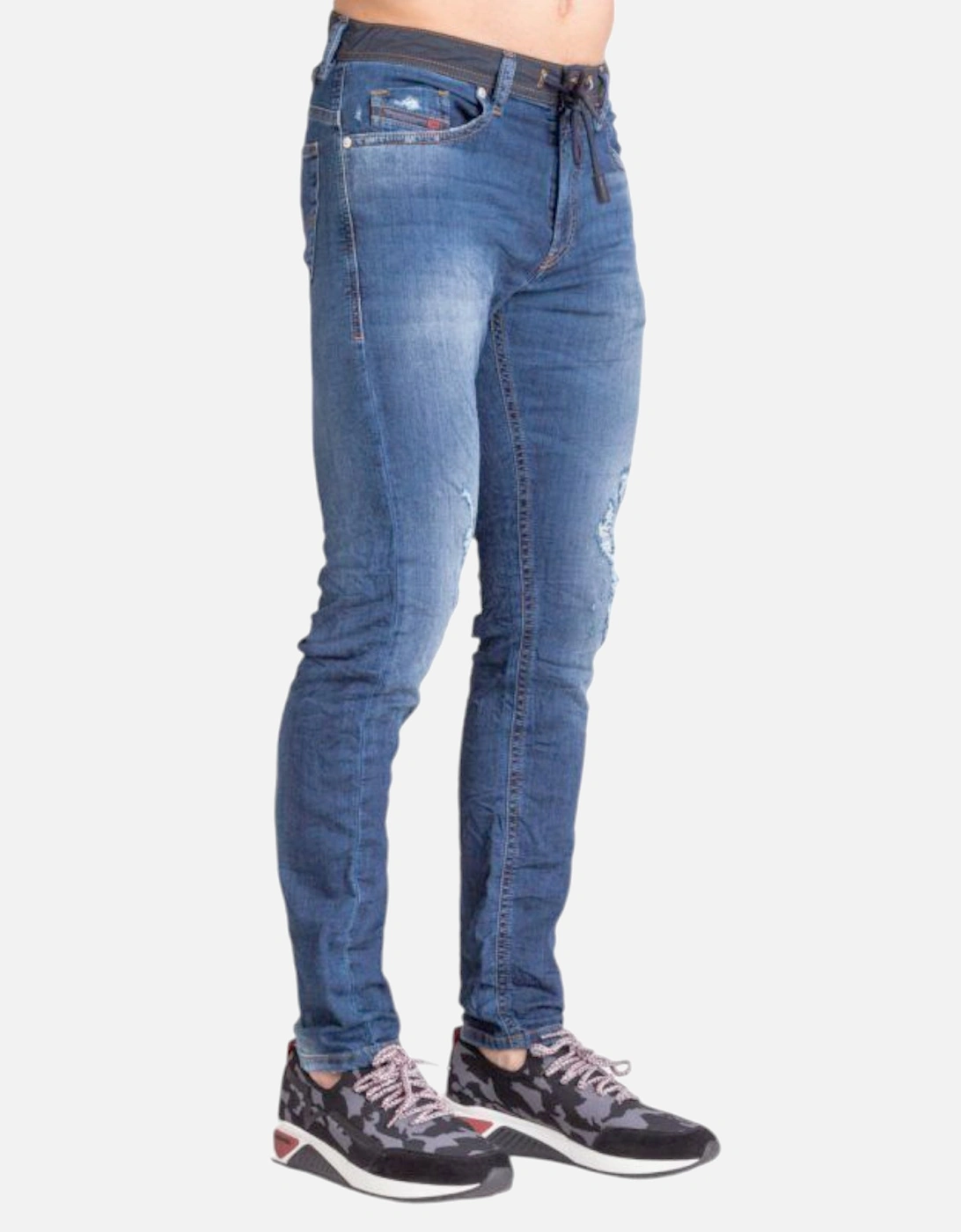 THOMMER CB NE 069BD Mens Denim Sweat Jogg Jeans Distress Slim Fit Skinny