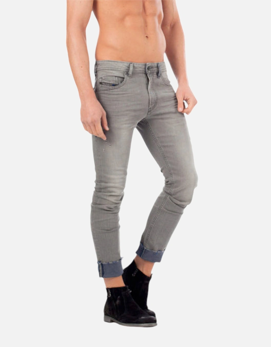 THOMMER 084JT Mens Denim Jeans Distressed Slim Fit, 4 of 3