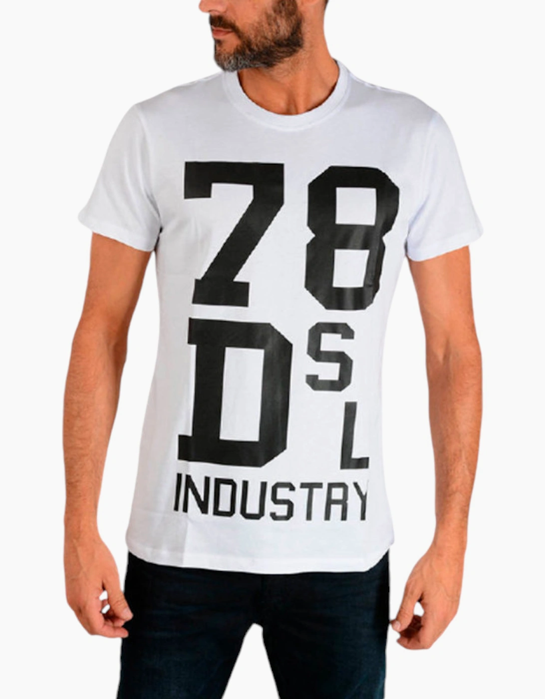 Men's DIESEL T DIEGO ND Mens T Shirt Short Sleeve Crew Neck Casual Summer Cotton Tees - White - Size: 42